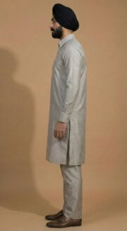 Platinum Grey Kurta Pajama - Image 3